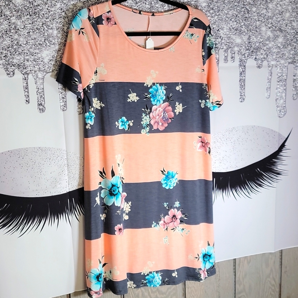 Womens Poly Floral Midi Dress